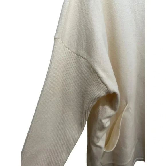 MarlaWynne Cream Ribbed Trim Turtleneck Doleman Sweater Size XL - Picture 3 of 11